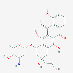 molecular formula C27H32N2O9 B12296892 10-(4-amino-5-hydroxy-6-methyloxan-2-yl)oxy-6,8,11-trihydroxy-8-(2-hydroxyethyl)-12-imino-1-methoxy-9,10-dihydro-7H-tetracen-5-one 