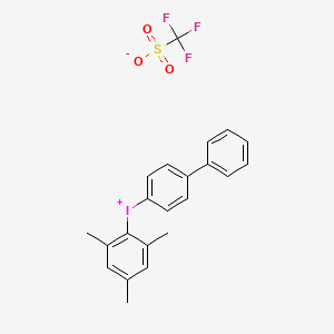 molecular formula C22H20F3IO3S B12296929 [1,1'-Biphenyl]-4-yl(mesityl)iodonium trifluoromethanesulfonate 