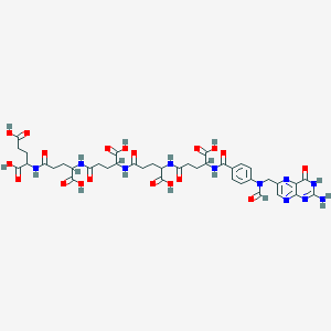 molecular formula C40H47N11O19 B12296978 (2S)-2-[[(4S)-4-[[(4S)-4-[[(4S)-4-[[(4S)-4-[[4-[(2-Amino-4-oxo-1H-pteridin-6-YL)methyl-formyl-amino]benzoyl]amino]-4-carboxy-butanoyl]amino]-4-carboxy-butanoyl]amino]-4-carboxy-butanoyl]amino]-4-carboxy-butanoyl]amino]pentanedioic acid 