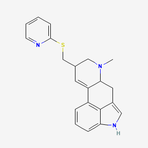 molecular formula C21H21N3S B12296984 6-Methyl-8-{[(pyridin-2-yl)sulfanyl]methyl}-9,10-didehydroergoline 