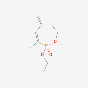 molecular formula C9H15O3P B012297 2-Ethoxy-3-methyl-5-methylidene-6,7-dihydro-1,2lambda5-oxaphosphepine 2-oxide CAS No. 107345-45-9