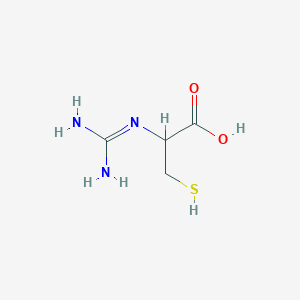 molecular formula C4H9N3O2S B12297009 2-Carbamimidamido-3-sulfanylpropanoic acid 