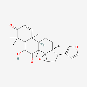 molecular formula C26H30O5 B1229701 (6S,7S,10R)-6-(furan-3-yl)-17-hydroxy-1,7,11,15,15-pentamethyl-3-oxapentacyclo[8.8.0.02,4.02,7.011,16]octadeca-12,16-diene-14,18-dione 