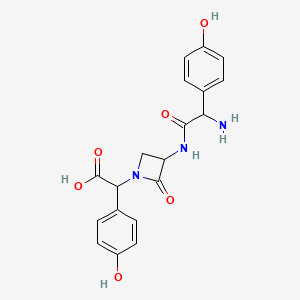 molecular formula C19H19N3O6 B12297058 (3S,alphaR)-3-[[(R)-Amino(4-hydroxyphenyl)acetyl]amino]-alpha-(4-hydroxyphenyl)-2-oxo-1-azetidineacetic acid 