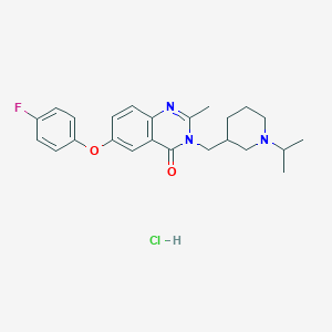 molecular formula C24H29ClFN3O2 B12297089 6-(4-fluorophenoxy)-2-methyl-3-[(1-propan-2-ylpiperidin-3-yl)methyl]quinazolin-4-one;hydrochloride 