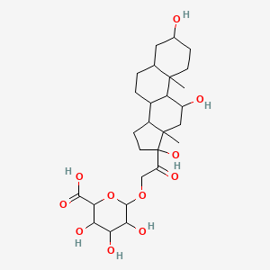 3,4,5-Trihydroxy-6-[2-oxo-2-(3,11,17-trihydroxy-10,13-dimethyl-1,2,3,4,5,6,7,8,9,11,12,14,15,16-tetradecahydrocyclopenta[a]phenanthren-17-yl)ethoxy]oxane-2-carboxylic acid