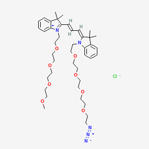 molecular formula C42H62ClN5O8 B12297106 (2Z)-1-[2-[2-[2-[2-(2-azidoethoxy)ethoxy]ethoxy]ethoxy]ethyl]-2-[(E)-3-[1-[2-[2-[2-(2-methoxyethoxy)ethoxy]ethoxy]ethyl]-3,3-dimethylindol-1-ium-2-yl]prop-2-enylidene]-3,3-dimethylindole;chloride 