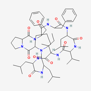 molecular formula C57H85N9O9 B12297113 cyclo[DL-Leu-DL-Leu-DL-Pro-DL-Pro-DL-Phe-DL-Phe-DL-Leu-DL-Val-DL-xiIle] 