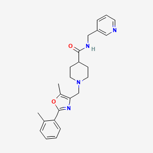molecular formula C24H28N4O2 B1229716 1-[[5-methyl-2-(2-methylphenyl)-4-oxazolyl]methyl]-N-(3-pyridinylmethyl)-4-piperidinecarboxamide 