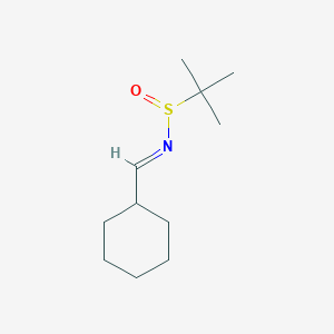 molecular formula C11H21NOS B12297176 (S,E)-N-(cyclohexylmethylene)-2-methylpropane-2-sulfinamide 