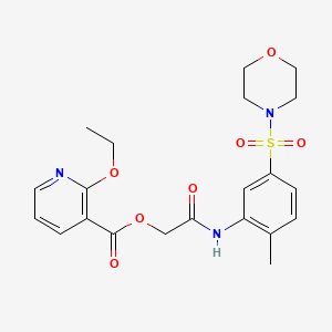 molecular formula C21H25N3O7S B1229719 2-乙氧基-3-吡啶甲酸[2-[2-甲基-5-(4-吗啉基磺酰基)苯胺基]-2-氧代乙基]酯 