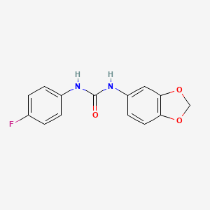 molecular formula C14H11FN2O3 B1229721 1-(1,3-Benzodioxol-5-yl)-3-(4-fluorophenyl)urea 