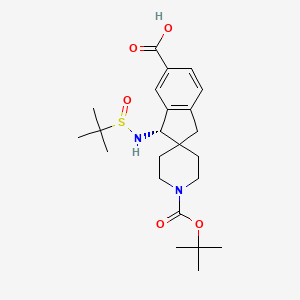 (S)-1'-(tert-Butoxycarbonyl)-1-((R)-1,1-dimethylethylsulfinamido)-1,3-dihydrospiro[indene-2,4'-piperidine]-6-carboxylic acid