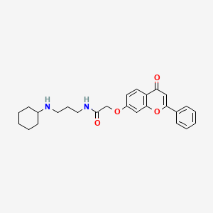 N-(3-(Cyclohexylamino)propyl)-2-((4-oxo-2-phenyl-4H-1-benzopyran-7-yl)oxy)acetamide