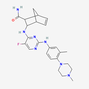 3-[[5-fluoro-2-[3-methyl-4-(4-methylpiperazin-1-yl)anilino]pyrimidin-4-yl]amino]bicyclo[2.2.1]hept-5-ene-2-carboxamide