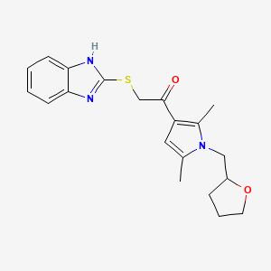 molecular formula C20H23N3O2S B1229726 2-(1H-benzimidazol-2-ylthio)-1-[2,5-dimethyl-1-(2-oxolanylmethyl)-3-pyrrolyl]ethanone 