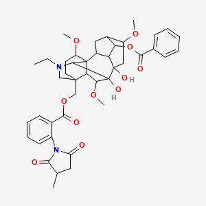 molecular formula C43H52N2O11 B12297264 20-Ethyl-1alpha,6beta,16beta-trimethoxy-4-[[[2-(3-methyl-2,5-dioxo-1-pyrrolidinyl)benzoyl]oxy]methyl]aconitane-7,8,14alpha-triol 14-benzoate 