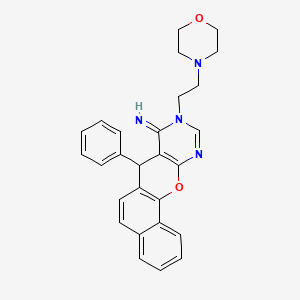 molecular formula C27H26N4O2 B1229727 9-(2-Morpholin-4-yl-ethyl)-7-phenyl-7,9-dihydro-12-oxa-9,11-diaza-benzo[a]anthracen-8-ylideneamine 