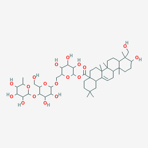 molecular formula C48H78O18 B12297313 [6-[[3,4-Dihydroxy-6-(hydroxymethyl)-5-(3,4,5-trihydroxy-6-methyloxan-2-yl)oxyoxan-2-yl]oxymethyl]-3,4,5-trihydroxyoxan-2-yl] 10-hydroxy-9-(hydroxymethyl)-2,2,6a,6b,9,12a-hexamethyl-1,3,4,5,6,6a,7,8,8a,10,11,12,13,14b-tetradecahydropicene-4a-carboxylate 