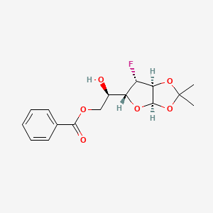 molecular formula C16H19FO6 B1229732 [(2R)-2-[(3aR,5R,6S,6aS)-6-fluoro-2,2-dimethyl-3a,5,6,6a-tetrahydrofuro[2,3-d][1,3]dioxol-5-yl]-2-hydroxyethyl] benzoate CAS No. 56632-74-7