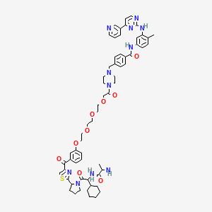 4-[[4-[2-[2-[2-[2-[3-[2-[1-[2-cyclohexyl-2-[2-(methylamino)propanoylamino]acetyl]pyrrolidin-2-yl]-1,3-thiazole-4-carbonyl]phenoxy]ethoxy]ethoxy]ethoxy]acetyl]piperazin-1-yl]methyl]-N-[4-methyl-3-[(4-pyridin-3-ylpyrimidin-2-yl)amino]phenyl]benzamide