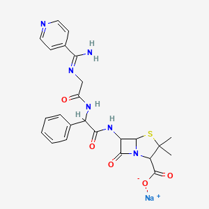 molecular formula C24H25N6NaO5S B12297353 6alpha-[(R)-2-[2-[(Imino-4-pyridylmethyl)amino]acetylamino]-2-phenylacetylamino]penicillanic acid sodium salt 