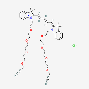 molecular formula C47H63ClN2O8 B12297381 (2Z)-2-[(2E,4E)-5-[3,3-dimethyl-1-[2-[2-[2-(2-prop-2-ynoxyethoxy)ethoxy]ethoxy]ethyl]indol-1-ium-2-yl]penta-2,4-dienylidene]-3,3-dimethyl-1-[2-[2-[2-(2-prop-2-ynoxyethoxy)ethoxy]ethoxy]ethyl]indole;chloride 