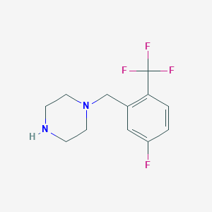 molecular formula C12H14F4N2 B12297408 1-(5-Fluoro-2-(trifluoromethyl)benzyl)piperazine 