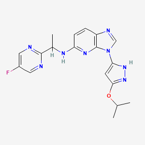 N-[(1S)-1-(5-fluoropyrimidin-2-yl)ethyl]-3-(3-propan-2-yloxy-1H-pyrazol-5-yl)imidazo[4,5-b]pyridin-5-amine