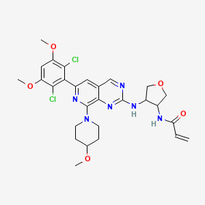 N-[4-[[6-(2,6-dichloro-3,5-dimethoxyphenyl)-8-(4-methoxypiperidin-1-yl)pyrido[3,4-d]pyrimidin-2-yl]amino]oxolan-3-yl]prop-2-enamide