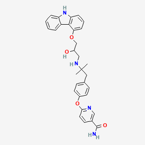 molecular formula C31H32N4O4 B12297432 6-[4-[2-[[3-(9H-carbazol-4-yloxy)-2-hydroxypropyl]amino]-2-methylpropyl]phenoxy]pyridine-3-carboxamide 