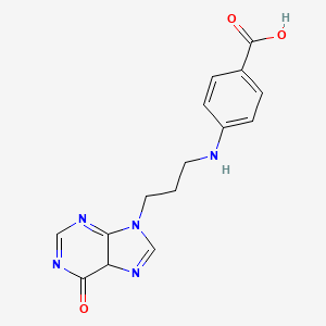 molecular formula C15H15N5O3 B12297440 4-[3-(6-oxo-5H-purin-9-yl)propylamino]benzoic acid 