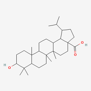 molecular formula C30H50O3 B12297450 9-Hydroxy-5a,5b,8,8,11a-pentamethyl-1-propan-2-yl-1,2,3,4,5,6,7,7a,9,10,11,11b,12,13,13a,13b-hexadecahydrocyclopenta[a]chrysene-3a-carboxylic acid 