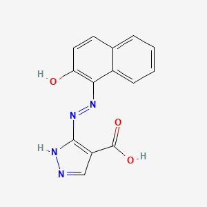 molecular formula C14H10N4O3 B1229746 1H-Pyrazole-4-carboxylic acid, 3-((2-hydroxy-1-naphthalenyl)azo)- CAS No. 29120-19-2