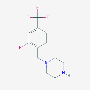 molecular formula C12H14F4N2 B12297492 1-(2-Fluoro-4-(trifluoromethyl)benzyl)piperazine 