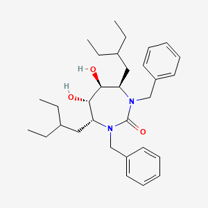 molecular formula C31H46N2O3 B12297511 2H-1,3-Diazepin-2-one, 4,7-bis(2-ethylbutyl)hexahydro-5,6-dihydroxy-1,3-bis(phenylmethyl)-, (4R,5S,6S,7R)- 