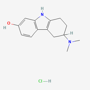 molecular formula C14H19ClN2O B1229752 7-Hydroxy-2,3,4,9-tetrahydro-N,N-dimethyl-1H-carbazole-3-amine CAS No. 56239-38-4
