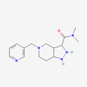 molecular formula C15H23N5O B12297544 N,N-dimethyl-5-(pyridin-3-ylmethyl)-1,2,3,3a,4,6,7,7a-octahydropyrazolo[4,3-c]pyridine-3-carboxamide 