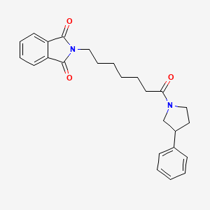 molecular formula C25H28N2O3 B1229757 2-[7-Oxo-7-(3-phenyl-1-pyrrolidinyl)heptyl]isoindole-1,3-dione 