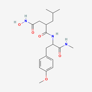 molecular formula C19H29N3O5 B12297610 N'-hydroxy-N-[3-(4-methoxyphenyl)-1-(methylamino)-1-oxopropan-2-yl]-2-(2-methylpropyl)butanediamide 