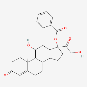 molecular formula C28H34O6 B12297625 [11-hydroxy-17-(2-hydroxyacetyl)-10,13-dimethyl-3-oxo-2,6,7,8,9,11,12,14,15,16-decahydro-1H-cyclopenta[a]phenanthren-17-yl] benzoate 