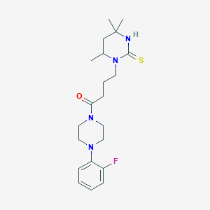 molecular formula C21H31FN4OS B1229764 1-[4-(2-Fluorophenyl)-1-piperazinyl]-4-(4,4,6-trimethyl-2-sulfanylidene-1,3-diazinan-1-yl)-1-butanone 