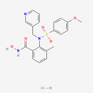 molecular formula C21H22ClN3O5S B12297721 N-hydroxy-2-[(4-methoxyphenyl)sulfonyl-(pyridin-3-ylmethyl)amino]-3-methylbenzamide;hydrochloride CAS No. 206551-25-9