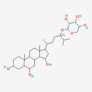 2-[2-methyl-6-(3,6,15-trihydroxy-10,13-dimethyl-2,3,4,5,6,7,8,9,11,12,14,15,16,17-tetradecahydro-1H-cyclopenta[a]phenanthren-17-yl)heptan-3-yl]oxyoxane-3,4,5-triol