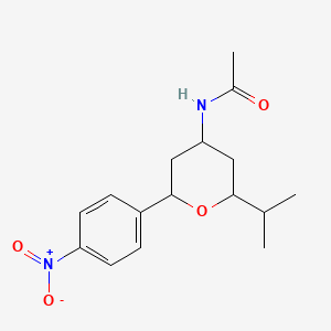 N-(2-isopropyl-6-(4-nitrophenyl)tetrahydro-2H-pyran-4-yl)acetamide