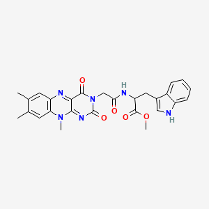 molecular formula C27H26N6O5 B12297772 methyl 3-(1H-indol-3-yl)-2-[[2-(7,8,10-trimethyl-2,4-dioxobenzo[g]pteridin-3-yl)acetyl]amino]propanoate 