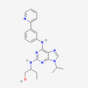 molecular formula C23H27N7O B12297778 2-[[9-(1-Methylethyl)-6-[[3-(2-pyridinyl)phenyl]amino]-9H-purin-2-yl]amino]-1-butanoldihydrochloride 