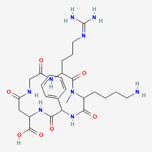 molecular formula C27H41N9O7 B12297780 N(1)Gly-DL-Arg-DL-N(Me)Lys-DL-Phg-DL-Asp(1)-OH 