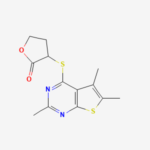 molecular formula C13H14N2O2S2 B1229781 3-[(2,5,6-Trimethyl-4-thieno[2,3-d]pyrimidinyl)thio]-2-oxolanone 