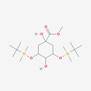 molecular formula C20H42O6Si2 B12297824 (1alpha,3R,4alpha,5R)-3,5-Bis[[(1,1-dimethylethyl)dimethylsilyl]oxy]-1,4-dihydroxy-cyclohexanecarboxylic Acid Methyl Ester 